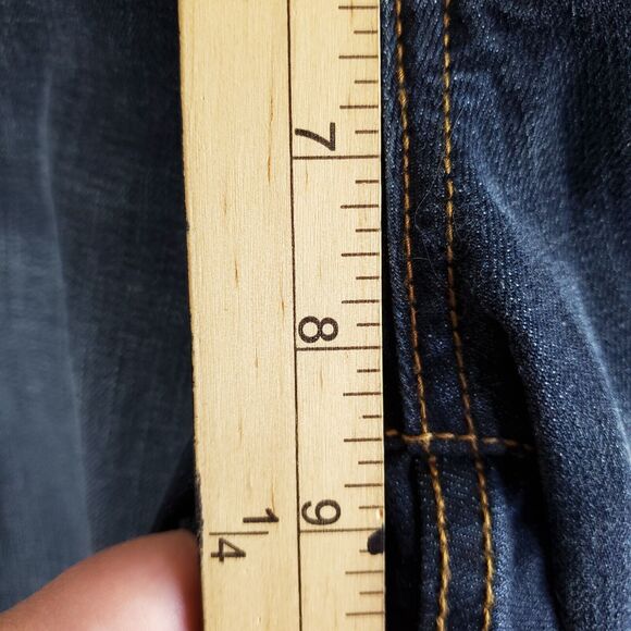 Old Navy Jeans Womens 8 Flirt Bootcut Raw Hem Blue Mid Rise Stretch Pants - Picture 5 of 16